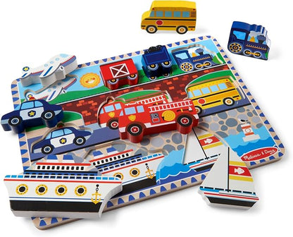 FSC certified wooden farm puzzle play set