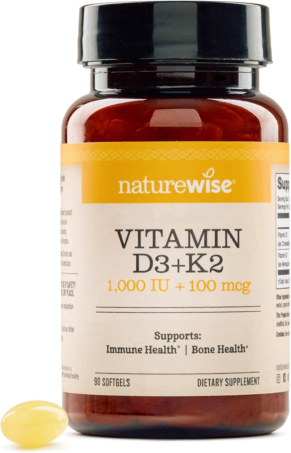 NatureWise D3 1000 IU K2 MK-7 supplement bottle