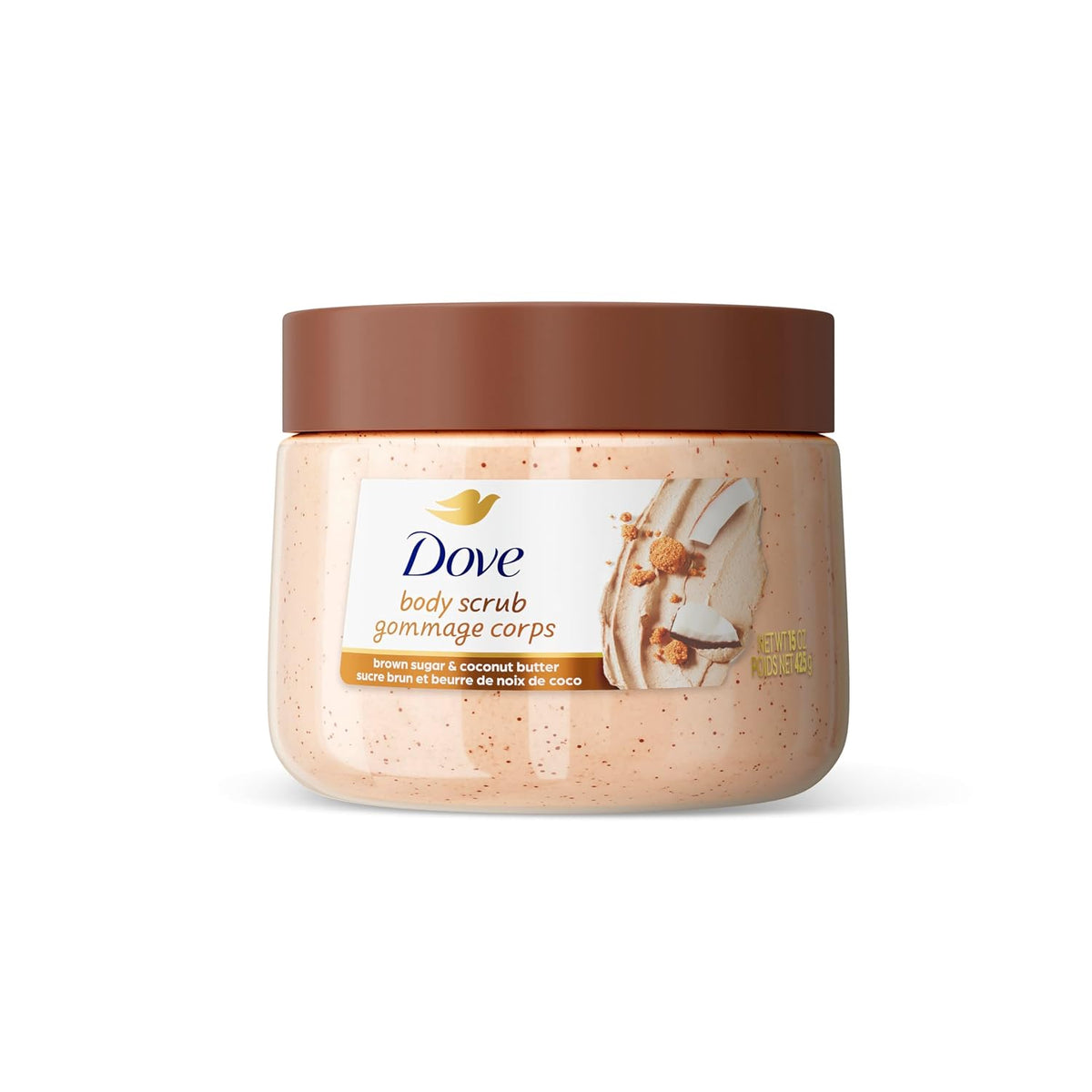 Dove creamy exfoliating body scrub jar