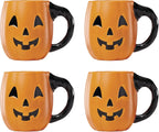 Figural jack-o-lantern mug with smiling face
