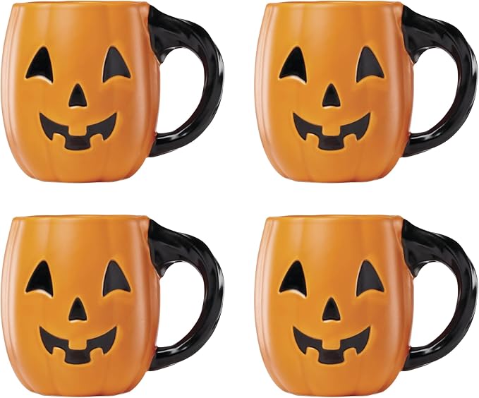 Lenox Halloween pumpkin porcelain mug set of 4