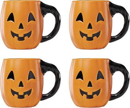 Lenox Halloween pumpkin porcelain mug set of 4