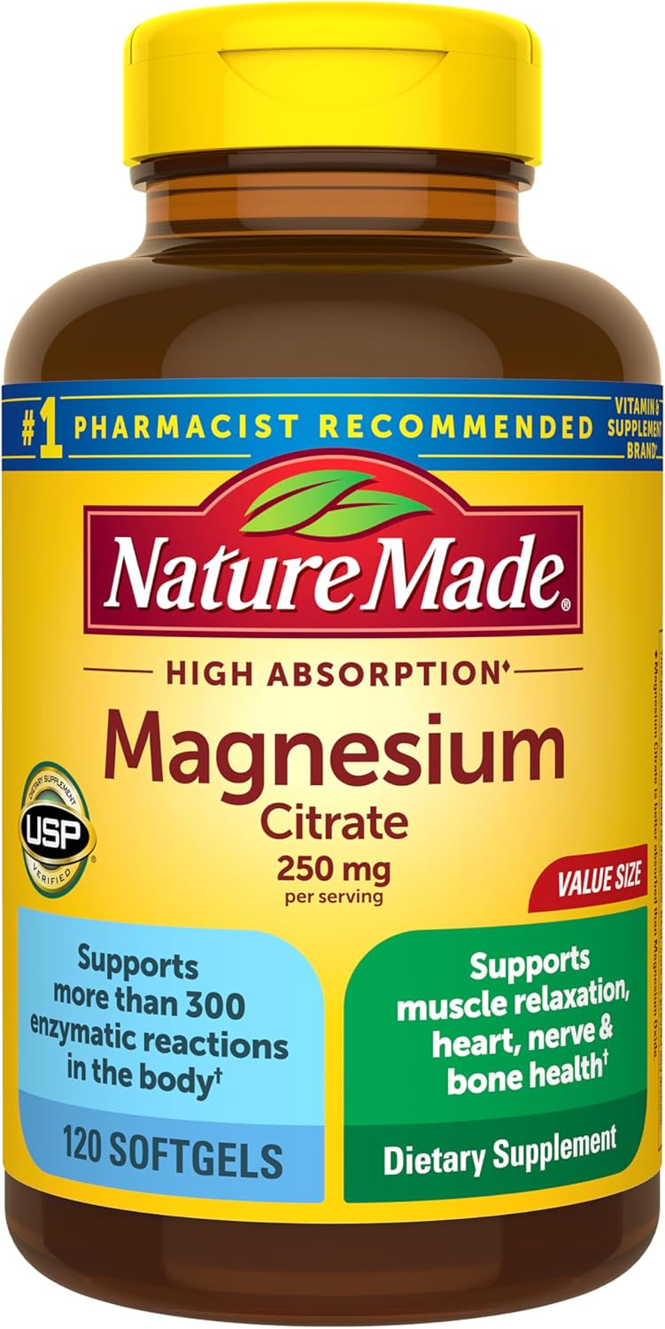 Nature Made magnesium citrate supplement front label