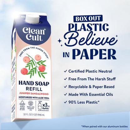 Juniper Sandalwood hand soap refill for dry and sensitive skin