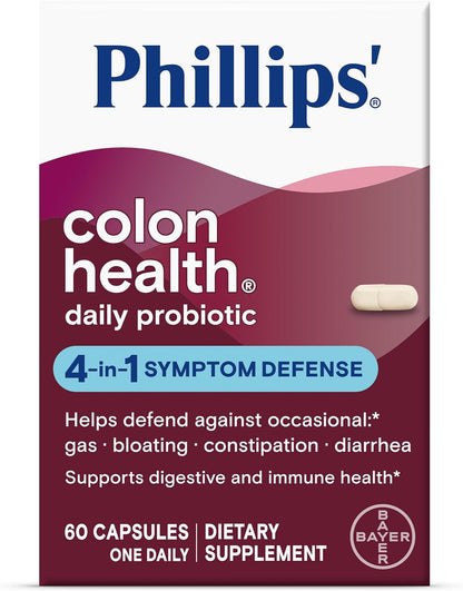 Phillips' 60 count probiotic supplement packaging