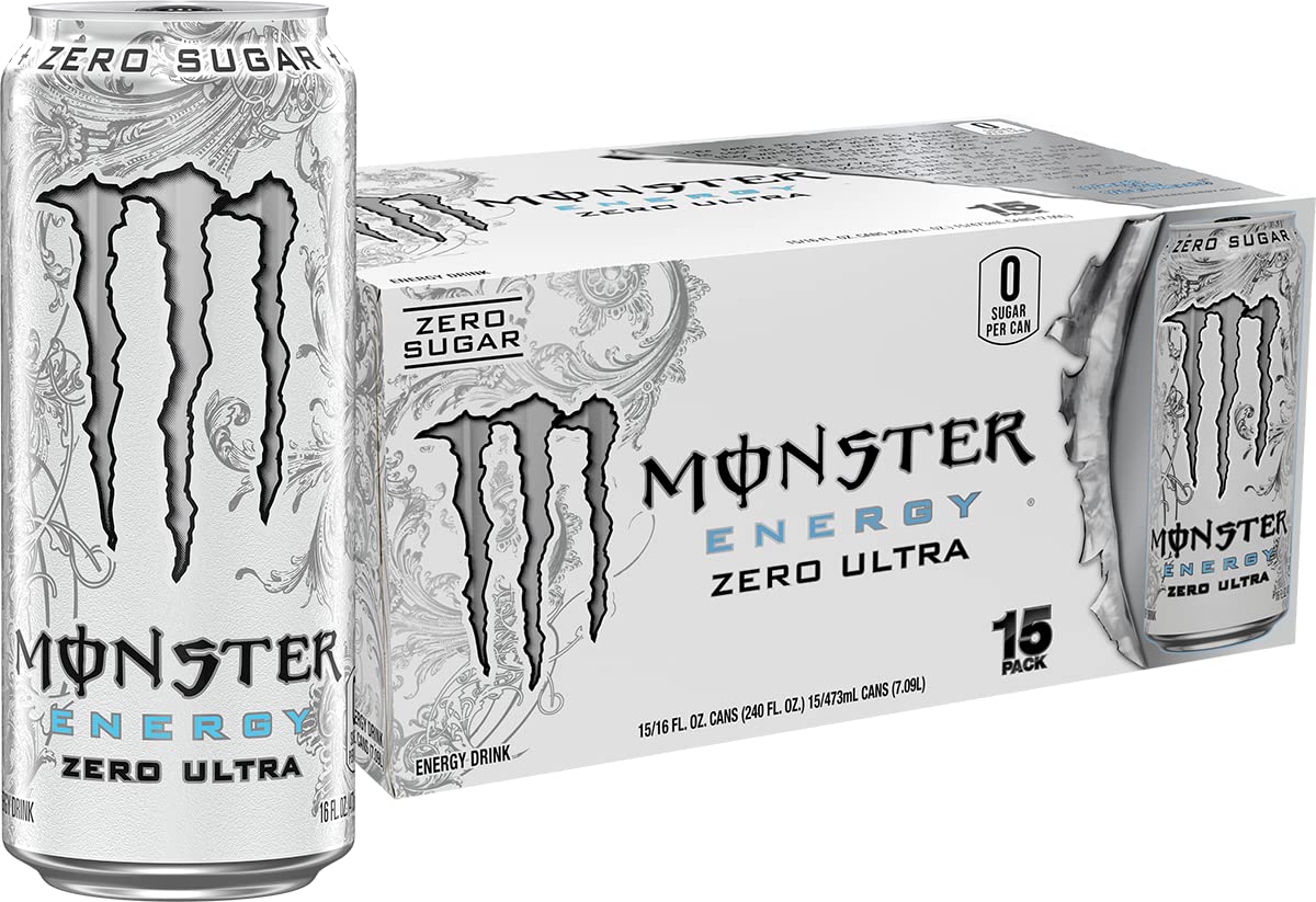 White Monster Energy Zero Ultra zero calorie drink
