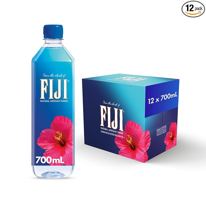 FIJI Natural Artesian Bottled Water 700mL 12-pack