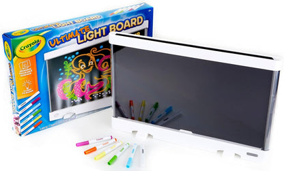 Light-up Crayola drawing board with colorful markers
