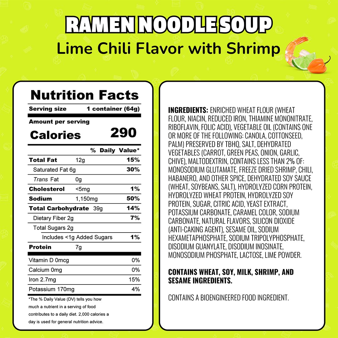 Lime Chili with Shrimp instant noodle soup cup