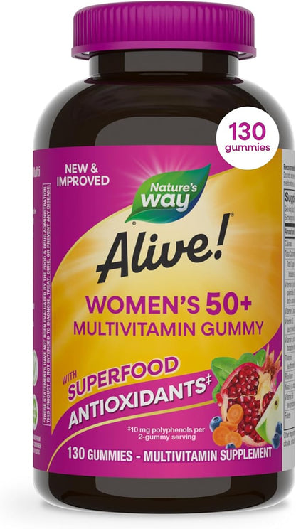 Nature's Way Alive Women's 50+ multivitamin gummies bottle