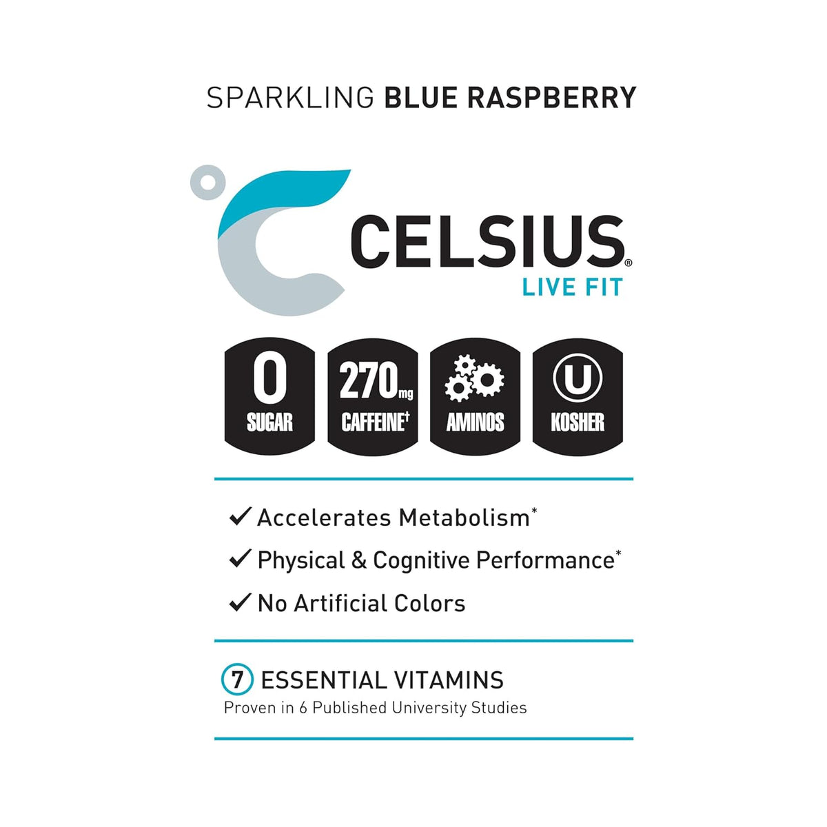 CELSIUS Essentials sugar free Blue Crush cans