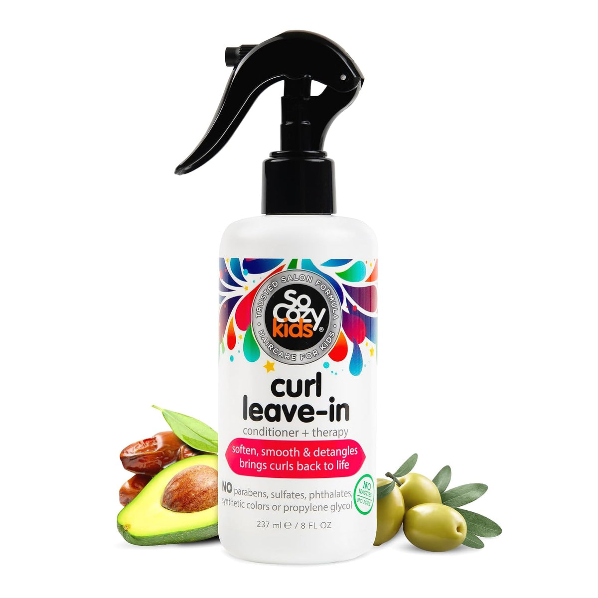 Paraben-free detangler spray for kids curls