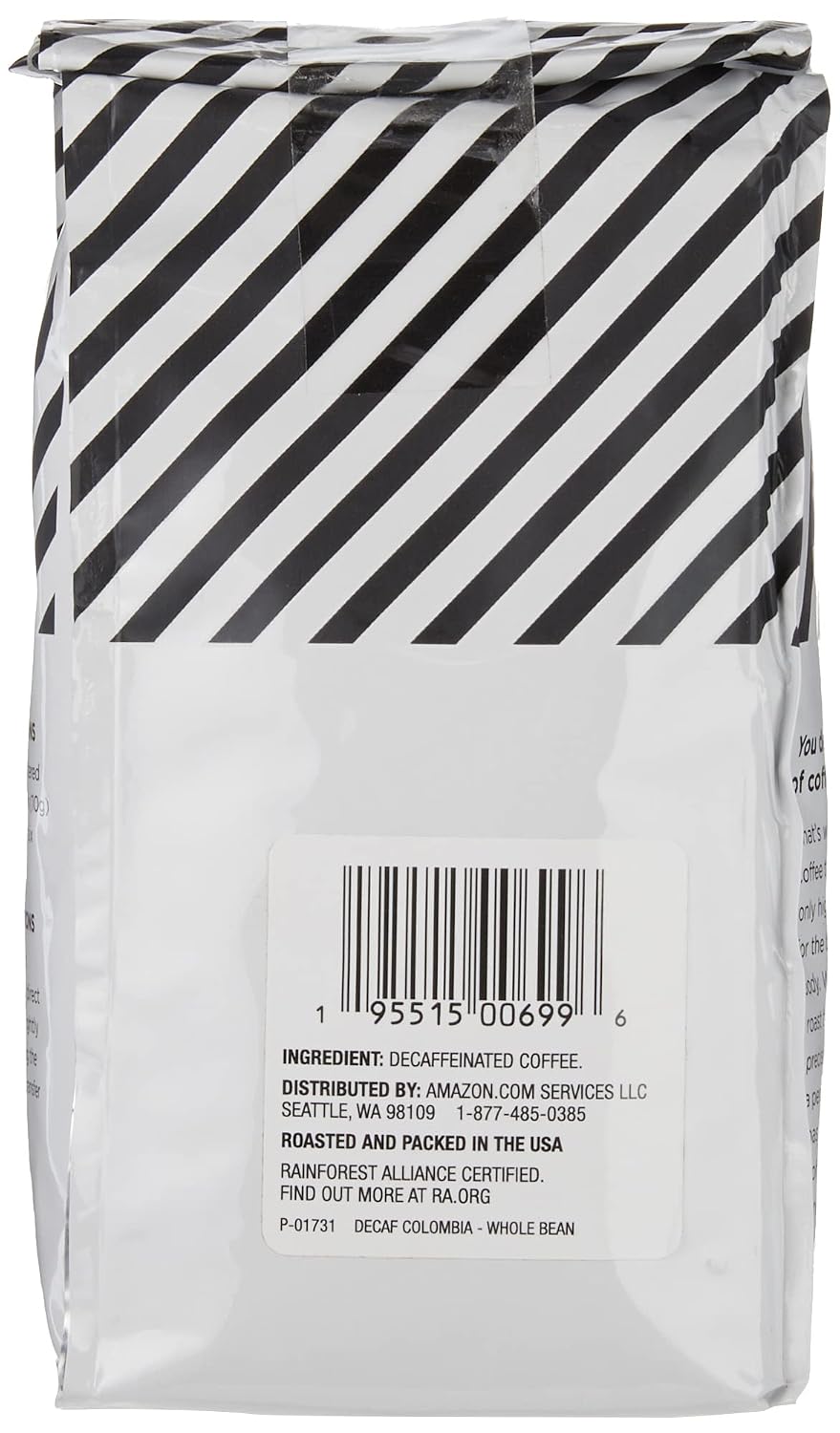 Colombia medium roast whole bean decaf coffee