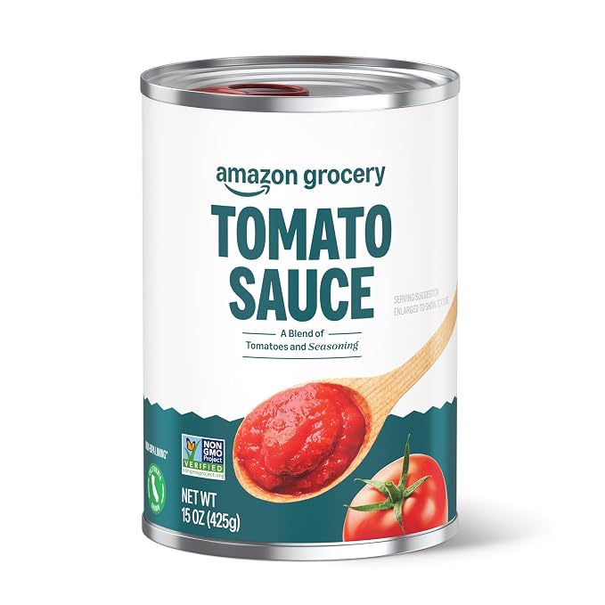 Amazon Grocery tomato sauce 15 oz can front view