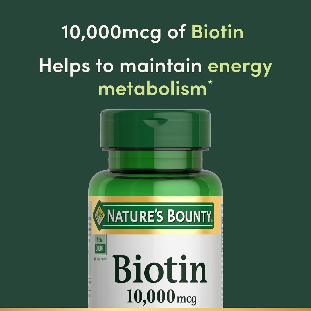 Nature's Bounty 120 softgels biotin supplement packaging