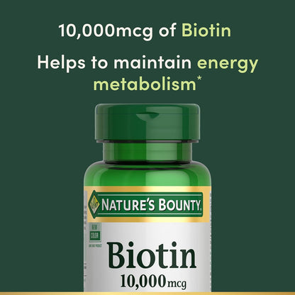 Nature's Bounty 120 softgels biotin supplement packaging