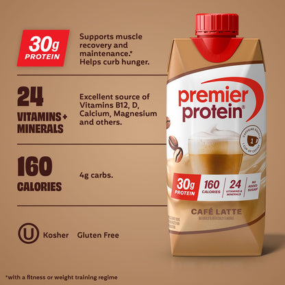 Premier Protein low sugar café latte drink