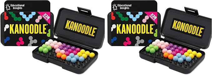 Pocket-sized Kanoodle puzzle with colorful pieces