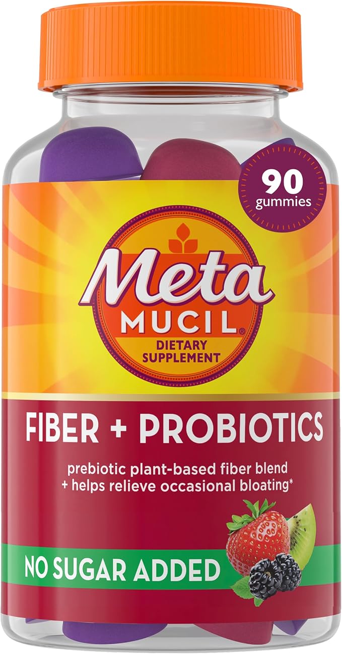 Metamucil Fiber Gummies with Probiotics 90 count bottle