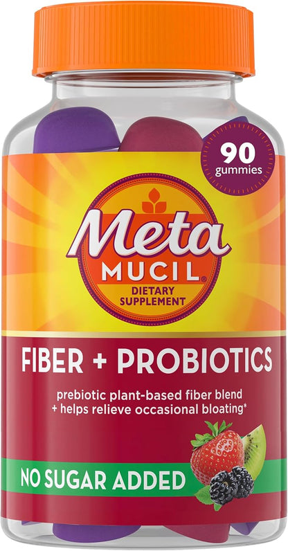 Metamucil Fiber Gummies with Probiotics 90 count bottle