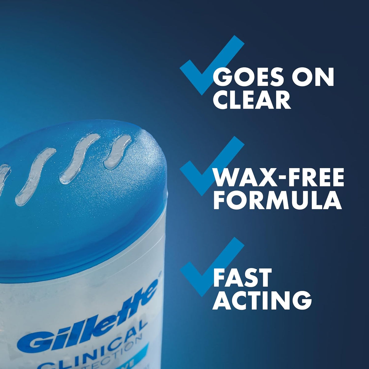 Gillette clear gel deodorant with anti-white mark technology