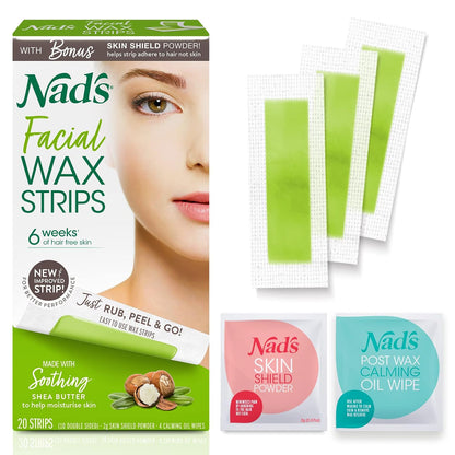 Nad's hypoallergenic facial wax strips for women
