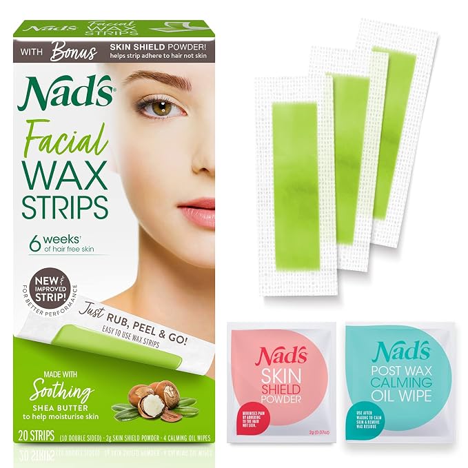 Nad's Facial Wax Strips at-home waxing kit