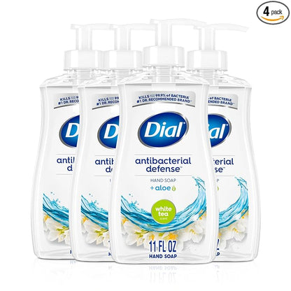 Dial antibacterial liquid hand soap aloe white tea 4 pack