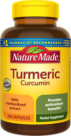Nature Made turmeric curcumin herbal supplement capsules