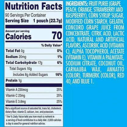 Welch's Mixed Fruit Snacks, 0.8 oz Pouches, 90 Count (1 Pack)