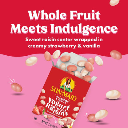 Sun-Maid creamy yogurt coated California raisins