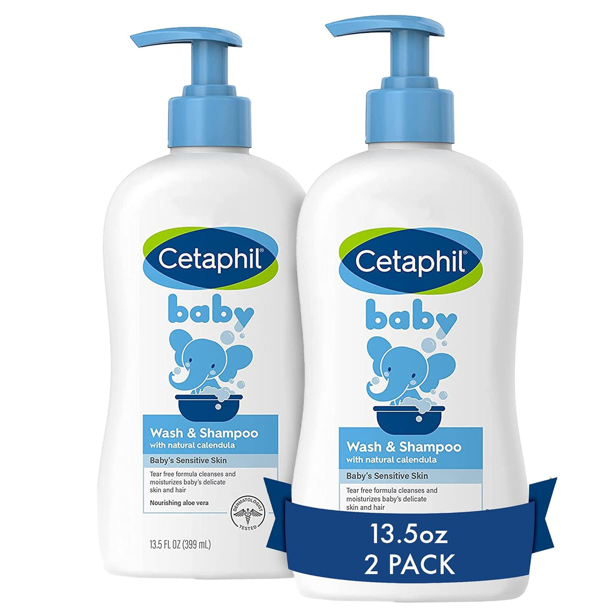 Cetaphil tear free baby wash and shampoo bottles