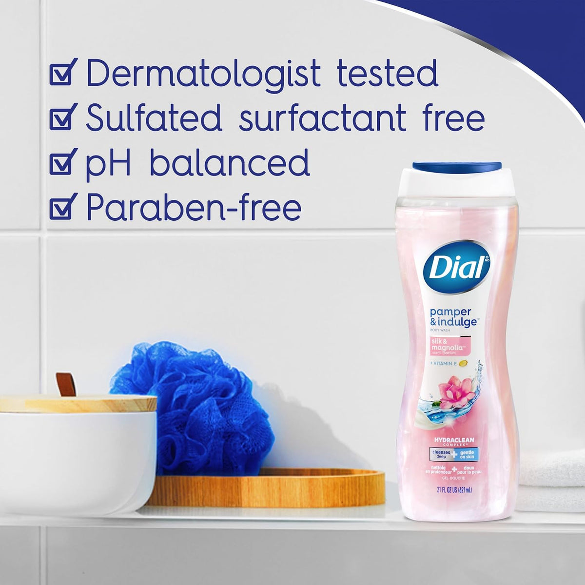 Dial Silk & Magnolia body wash four-pack