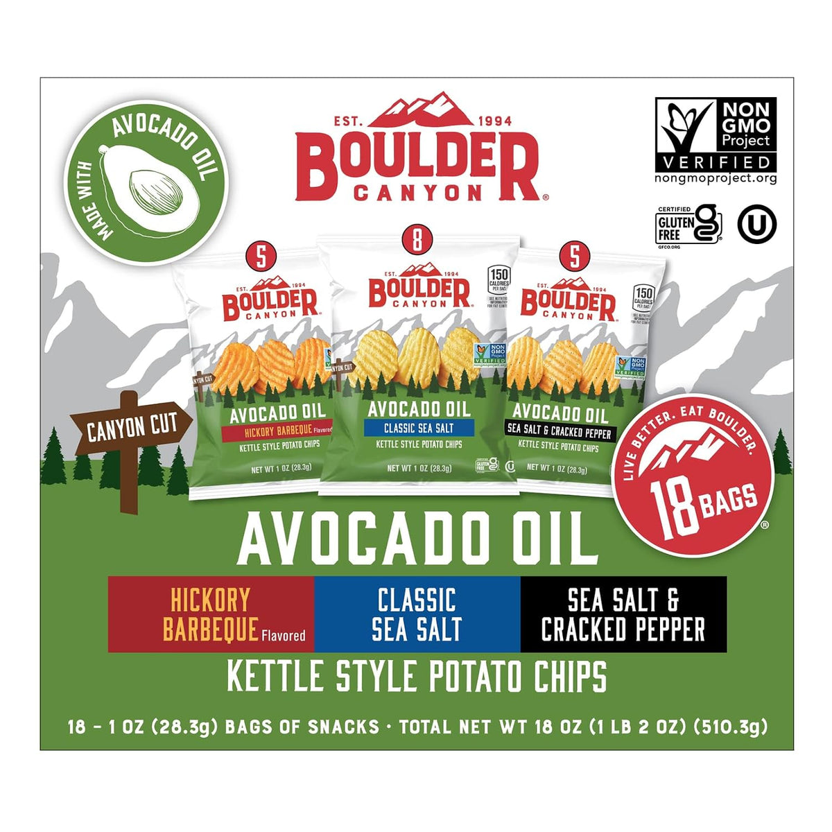 Boulder Canyon Spicy Green Chili and Sea Salt chips