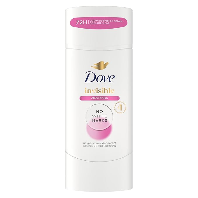 Dove Invisible Antiperspirant Stick Clear Finish 2.6 oz front view