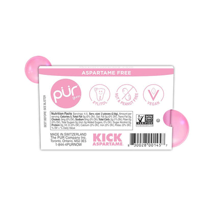 108 count PUR Bubblegum xylitol gum package