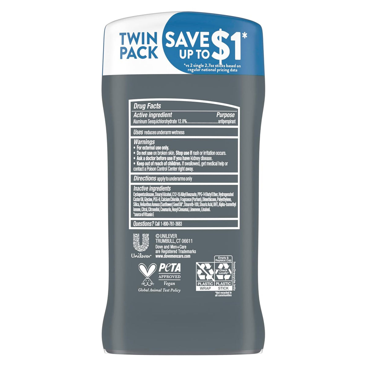 DOVE MEN + CARE deodorant with moisturizing cream
