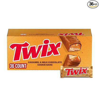 TWIX full size milk chocolate caramel cookie candy bars bulk box