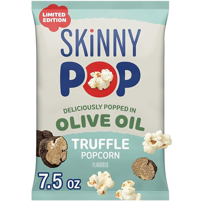 SKINNYPOP olive oil truffle flavored popcorn bag