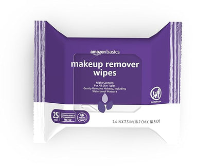 Amazon Basics night calming makeup remover wipes pack