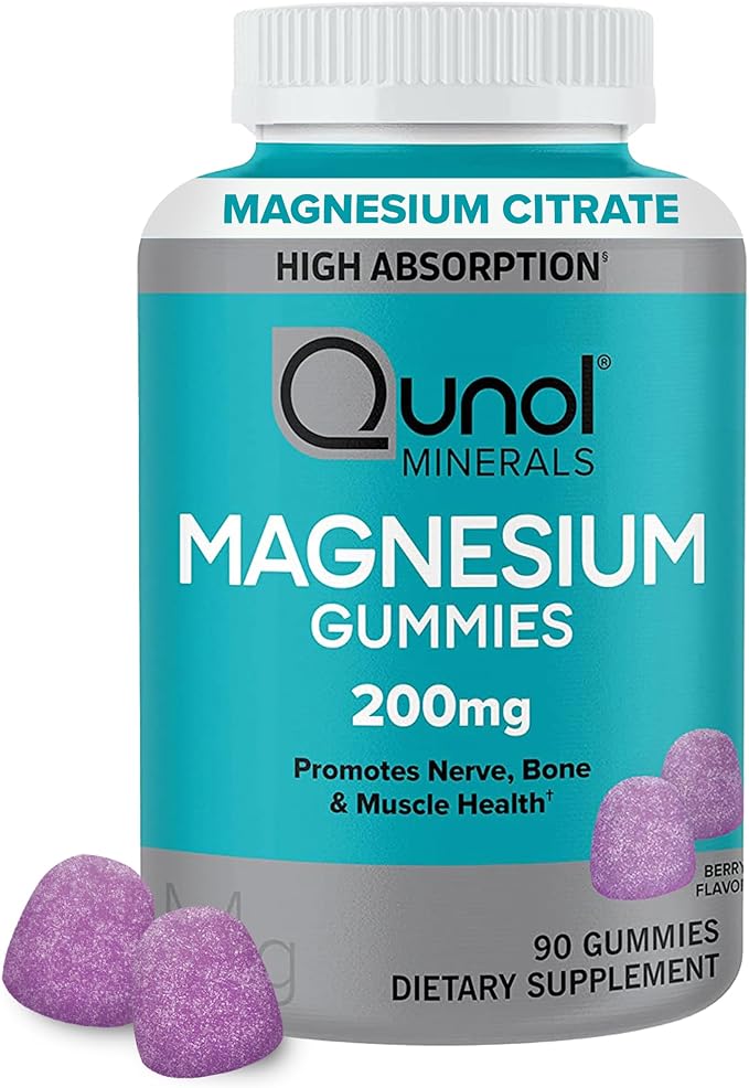 Qunol Magnesium Citrate Gummies 200mg 90 count bottle