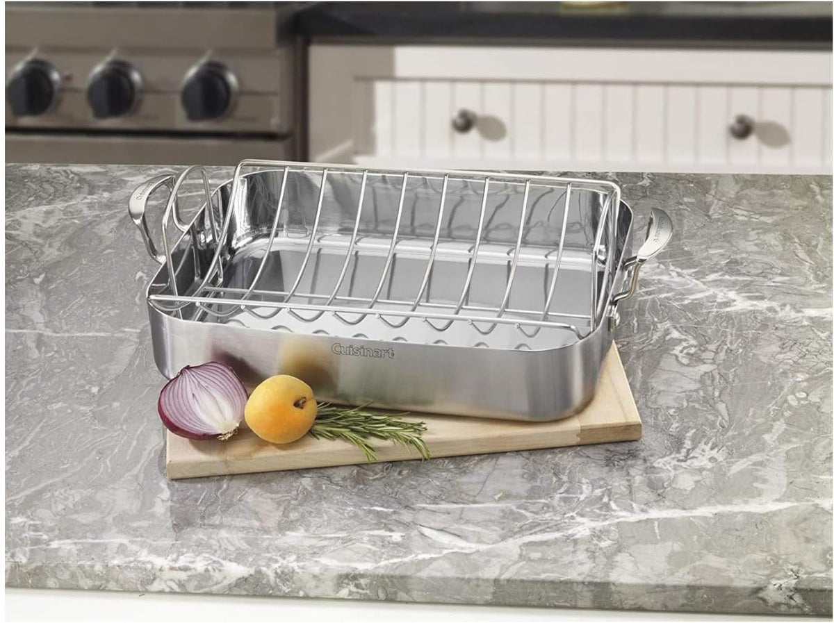 Cuisinart triple ply roaster with stainless rack