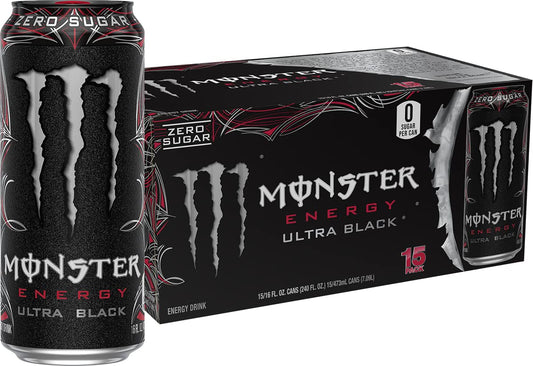 Monster Ultra Black black cherry energy drink 16 ounce
