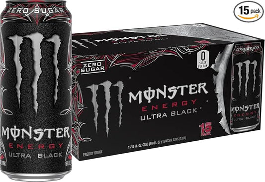 Monster Energy Ultra Black sugar free energy drink can