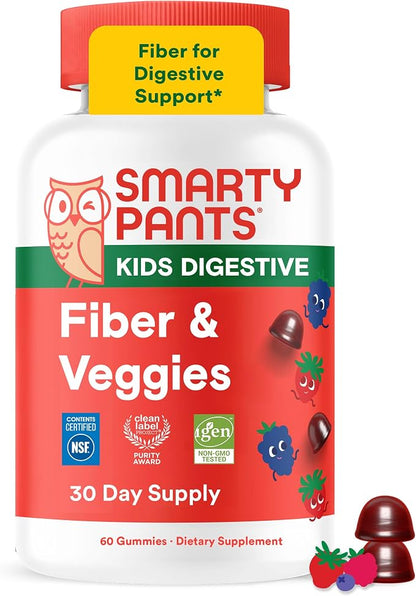 SmartyPants Kids Digestive Fiber and Veggies Gummies bottle
