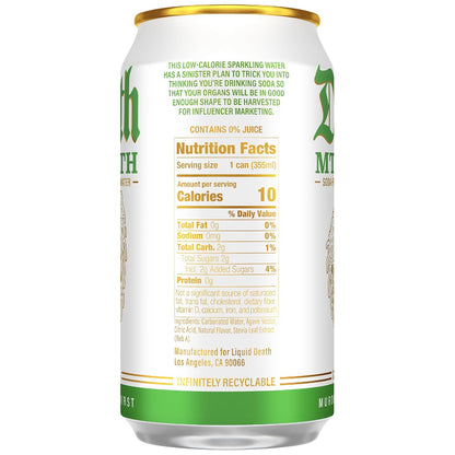 Mt. Death sparkling water with less sugar