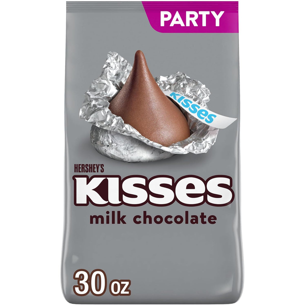 Individually wrapped HERSHEY'S KISSES milk chocolate candies