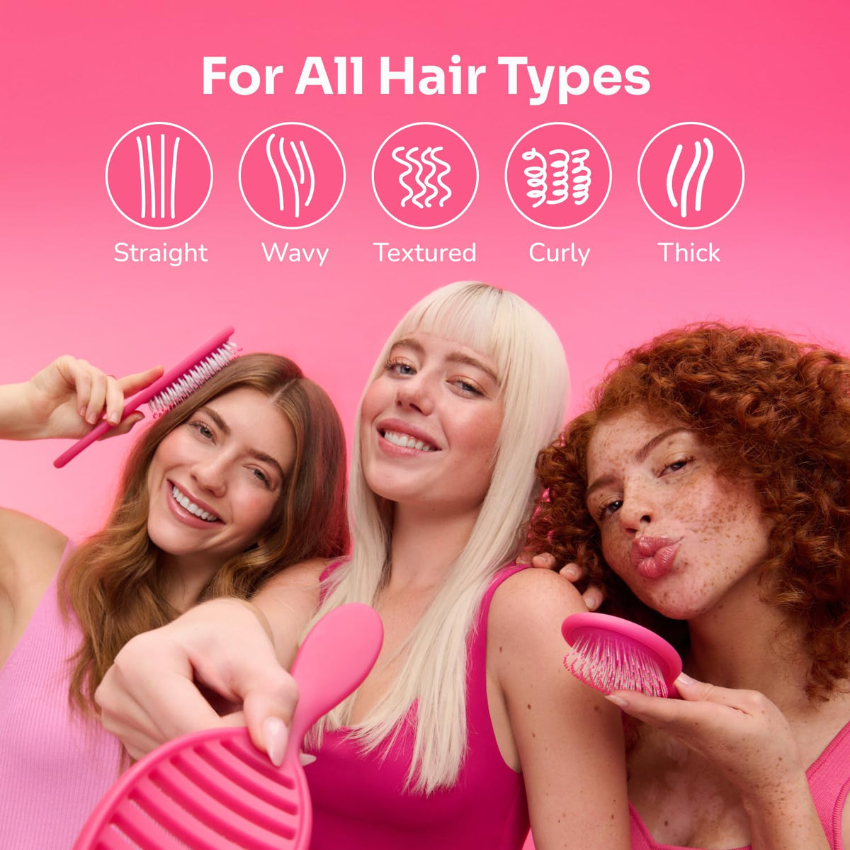 Sky hair brush for gentle knot removal
