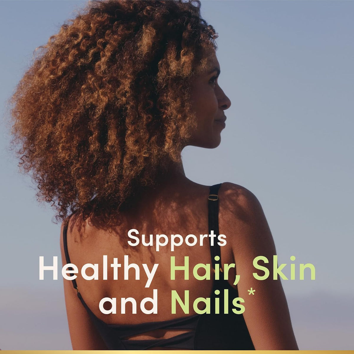 Biotin hair skin and nails vitamin supplement bottle