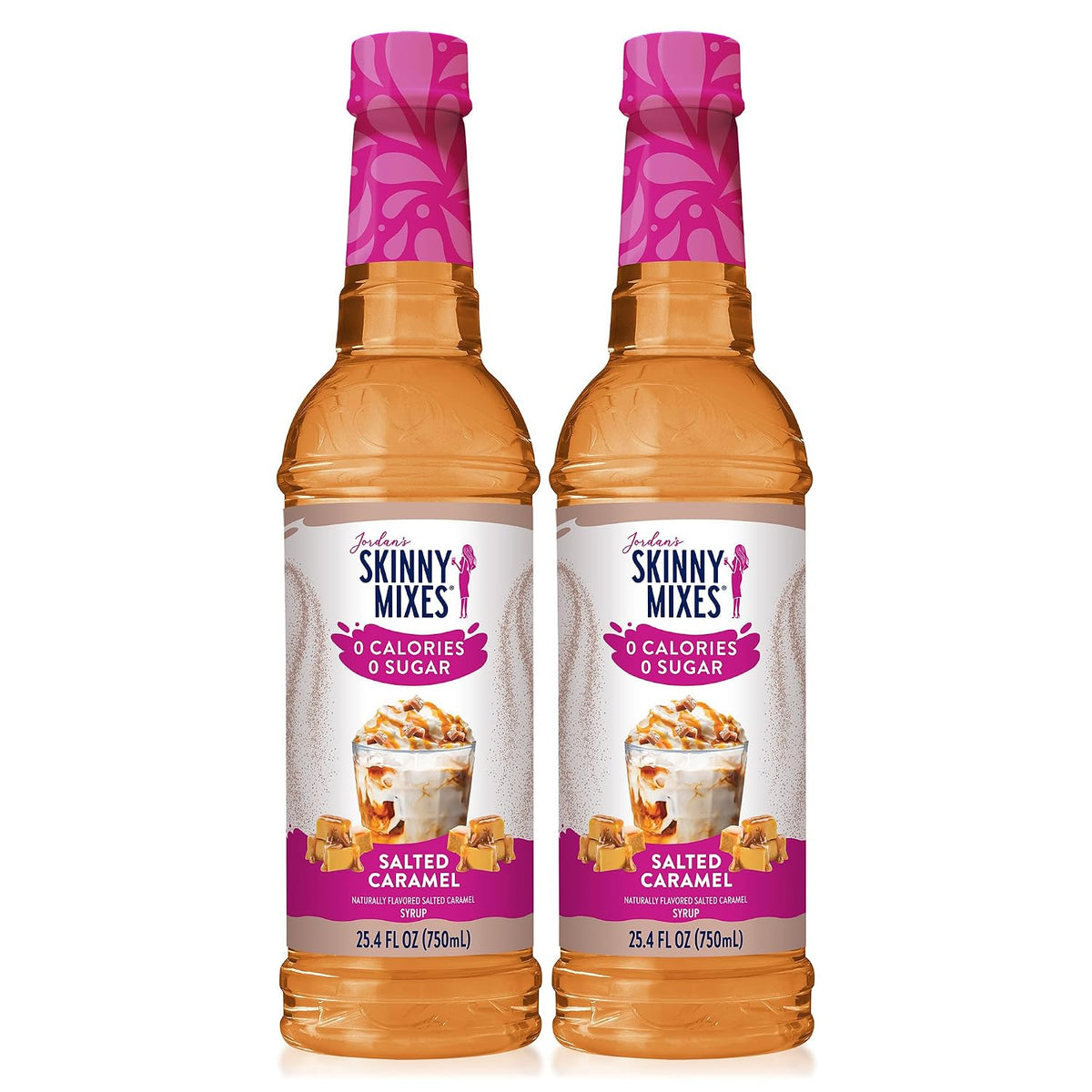 Sugar free salted caramel coffee flavoring syrup bottles